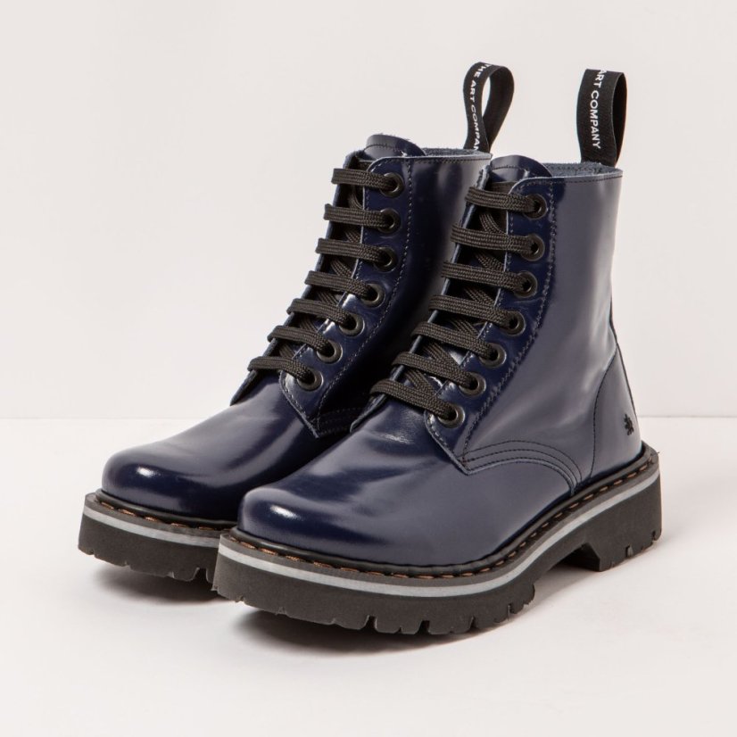Kožené boty Glády#1166 NAPPA SHINNY NAVY / MARINA