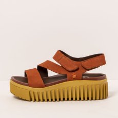 Dámské sandály na platformě BRIGHTON#1573 NOBUCK DARK ORANGE/BRIGHTON
