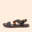 Dámské kožené sandály ARENISCA#N5887 SOFT NAPPA BLACK/ ARENISCA