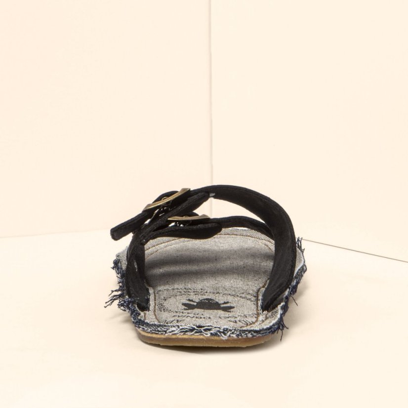 Veganské pantofle#N598 NOBUCK LAVADO BLACK/ RECYCLUS UNISEX