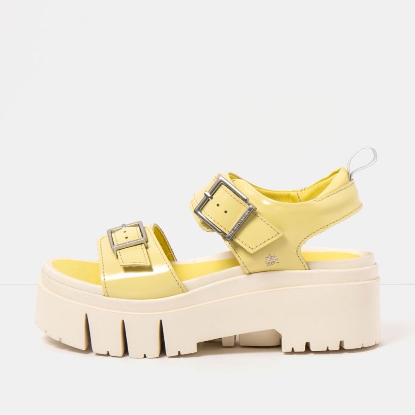 Dámské sandály na platformě LEEDS#2041 NAPPA SHINNY PALE YELLOW / LEEDS