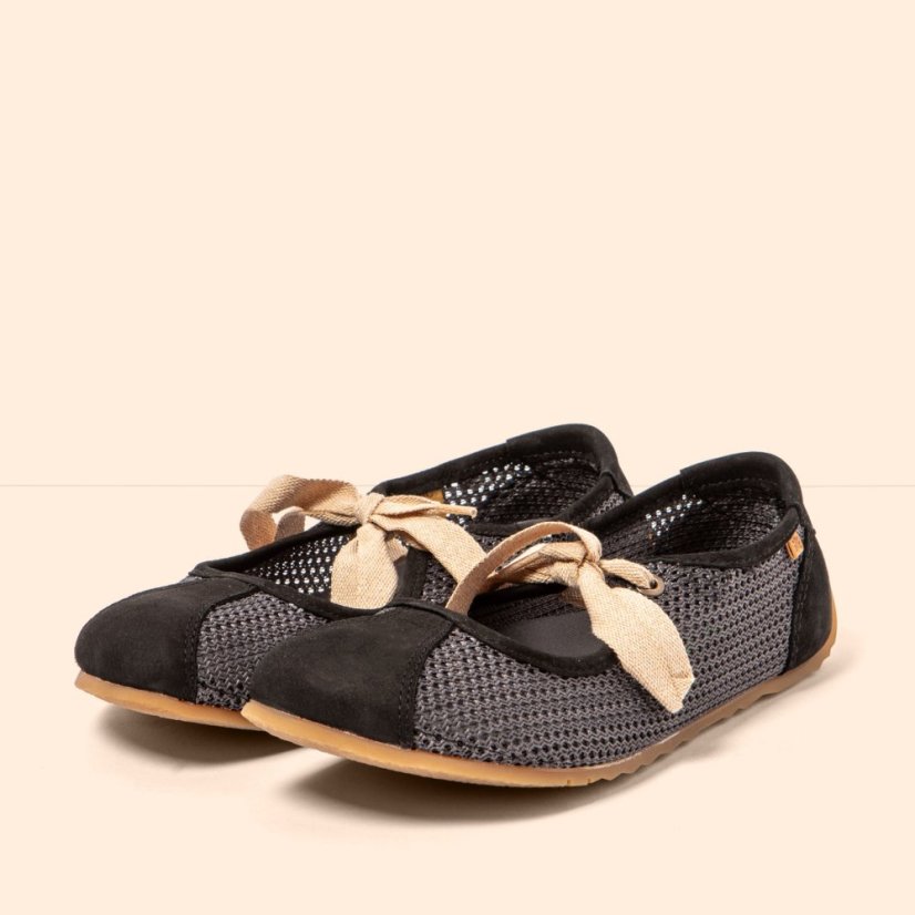 Barefoot baleríny ONDINA#N5936C MULTI MATERIAL BLACK/ ONDINA