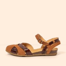 Dámské kožené sandály STELLA#N5207S NOBUCK-SNAKE CHOCOLATE/ STELLA