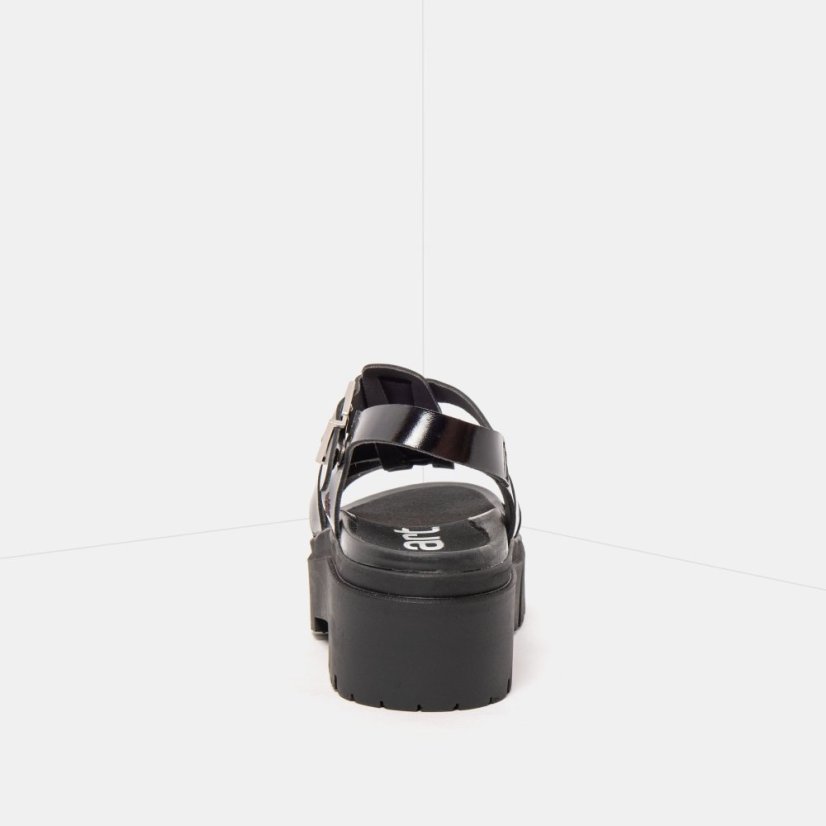 Dámské sandály na platformě LEEDS#2042 NAPPA SHINNY BLACK / LEEDS