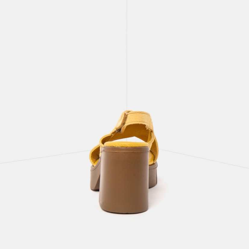 Dámské sandály na vysokém podpatku EIVISSA#1990 NOBUCK HONEY-CARAMELO / EIVISSA