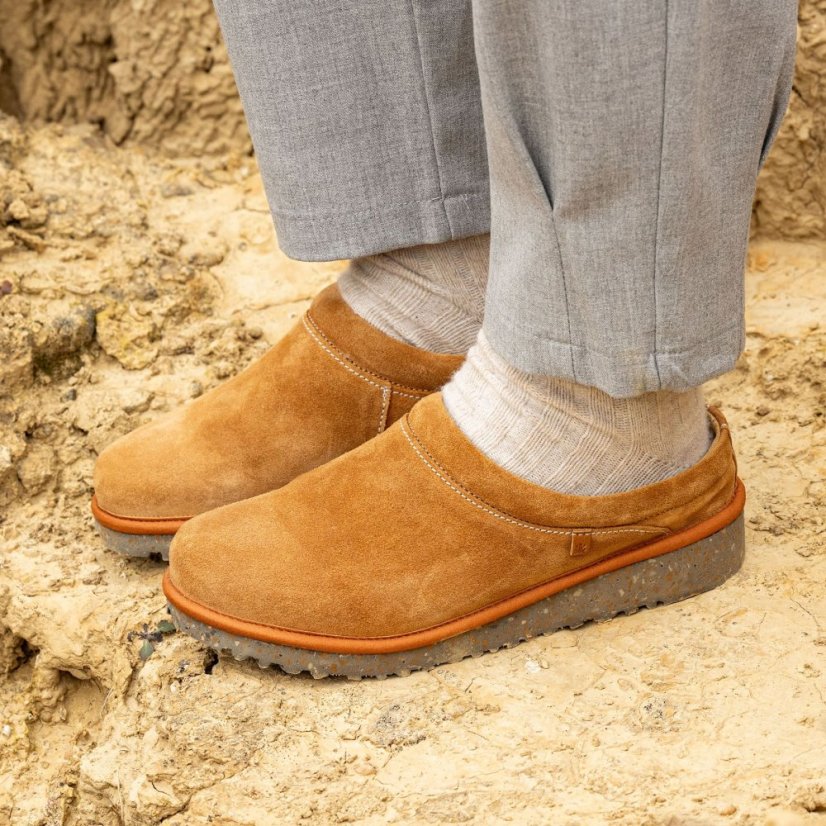 Nazouváky s kožíškem#N5636 SILK SUEDE TAUPE / FELSEN