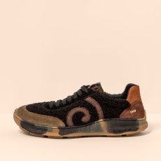 Barefoot tenisky#N5435B MULTI MATERIAL BLACK/ OROEL