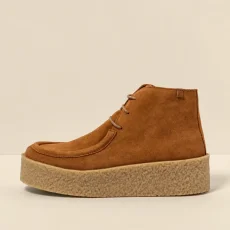 Dámské kotníkové boty na platformě Dolmen Suede Toffee