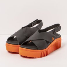 Dámské sandály na platformě BRIGHTON#1574 NAPPA BLACK-ORANGE/BRIGHTON Dámské sandály na platformě BRIGHTON#1574 NAPPA BLACK-ORANGE/BRIGHTON