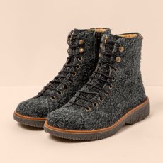 Designové šněrovací kotníkové boty#N5572P WULF BLACK/VOLCANO