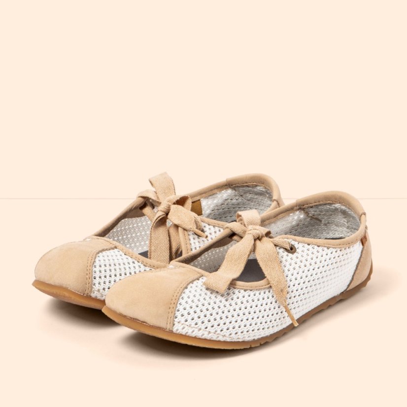Barefoot baleríny ONDINA#N5936C MULTI MATERIAL WHITE/ ONDINA