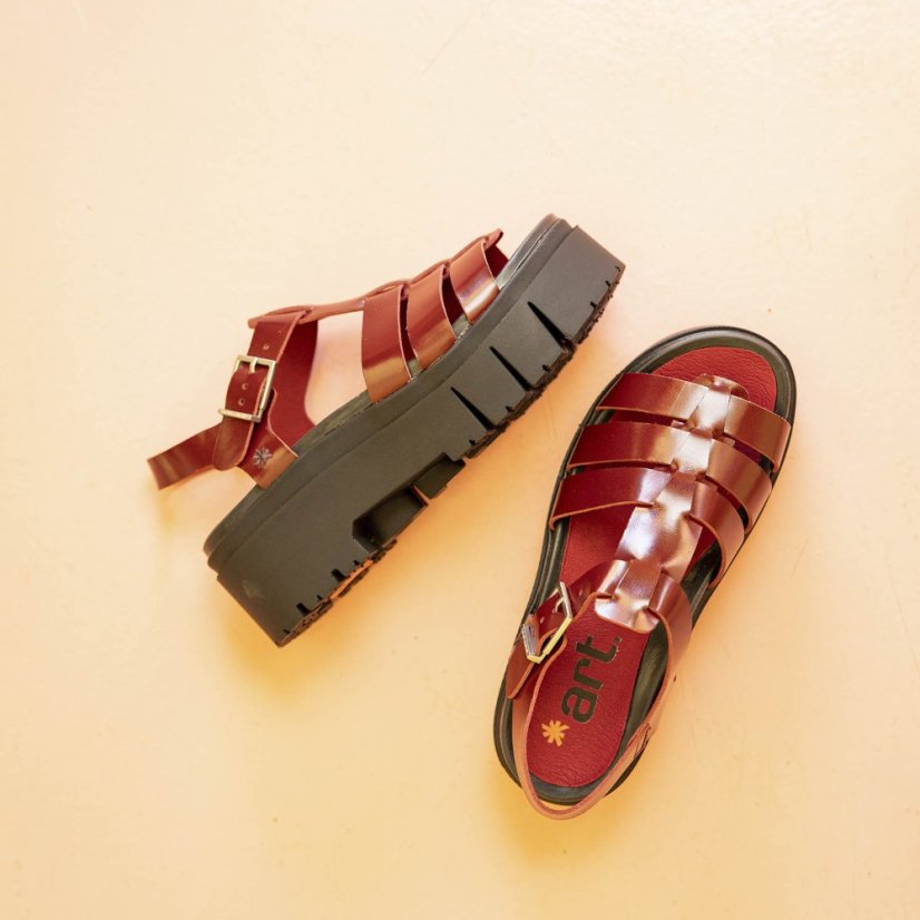 Dámské sandály na platformě LEEDS#2042 NAPPA SHINNY BLACK / LEEDS