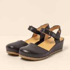Sandály na klínku#N5850 SOFT NAPPA BLACK / PICUAL