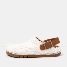 Unisex riflové pantofle KASSEL#2024S JEANS WHITE-CUERO / KASSEL