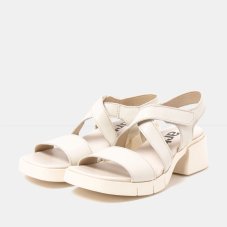 Dámské sandály na podpatku VARSOVIA#2062 NAPPA CREAM / VARSOVIA