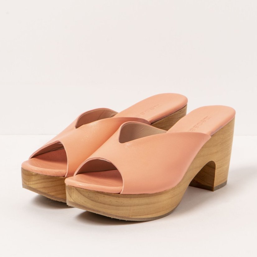 Elegantní dámské pantofle#S3274 NAPPA PEACH PINK/ ST.LAURENT SANDAL