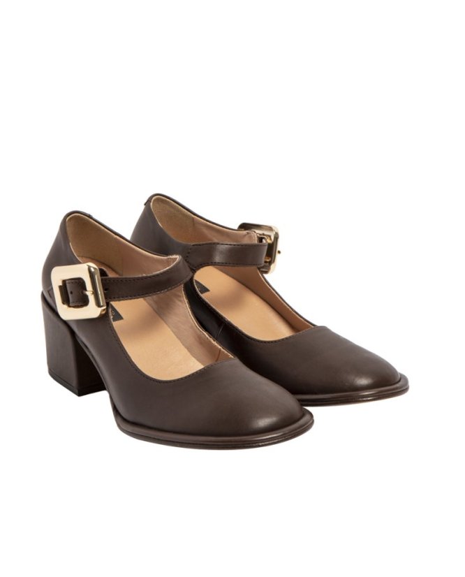 Luxusní lodičky na podpatku#S3373 NAPPA BROWN/ MARSELAN