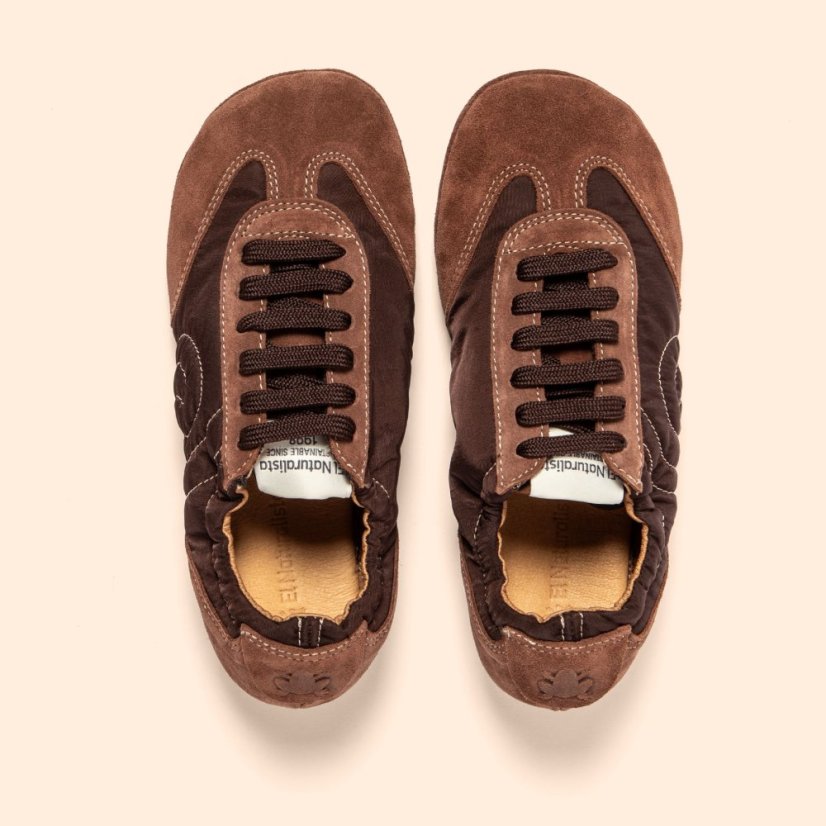 Barefoot sneakery ESSENCE#N5823 NYLON-SILK SUEDE CHOCOLATE/ ESSENCE