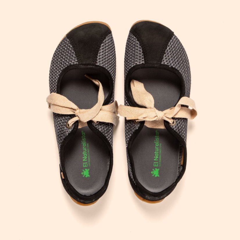 Barefoot baleríny ONDINA#N5936C MULTI MATERIAL BLACK/ ONDINA