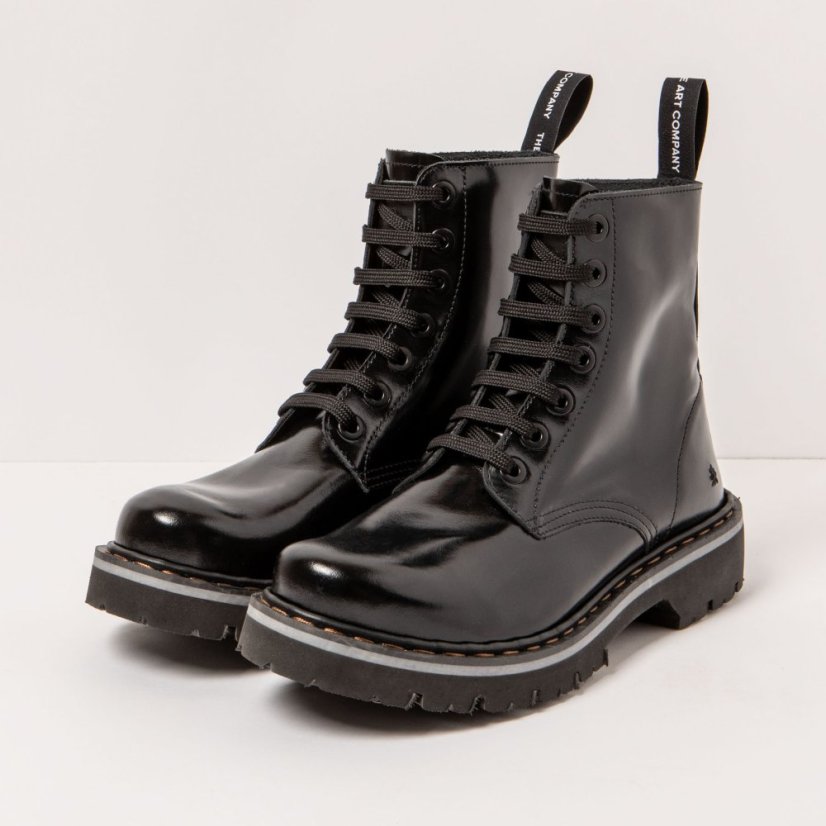 Kožené boty Glády#1166 NAPPA SHINNY BLACK / MARINA