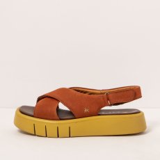 Dámské sandály na platformě MALAGA#1855 NOBUCK DARK ORANGE/ MALAGA