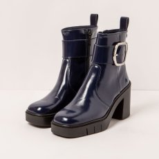 Designové kotníkové boty#1979 NAPPA SHINNY NAVY/BERNA