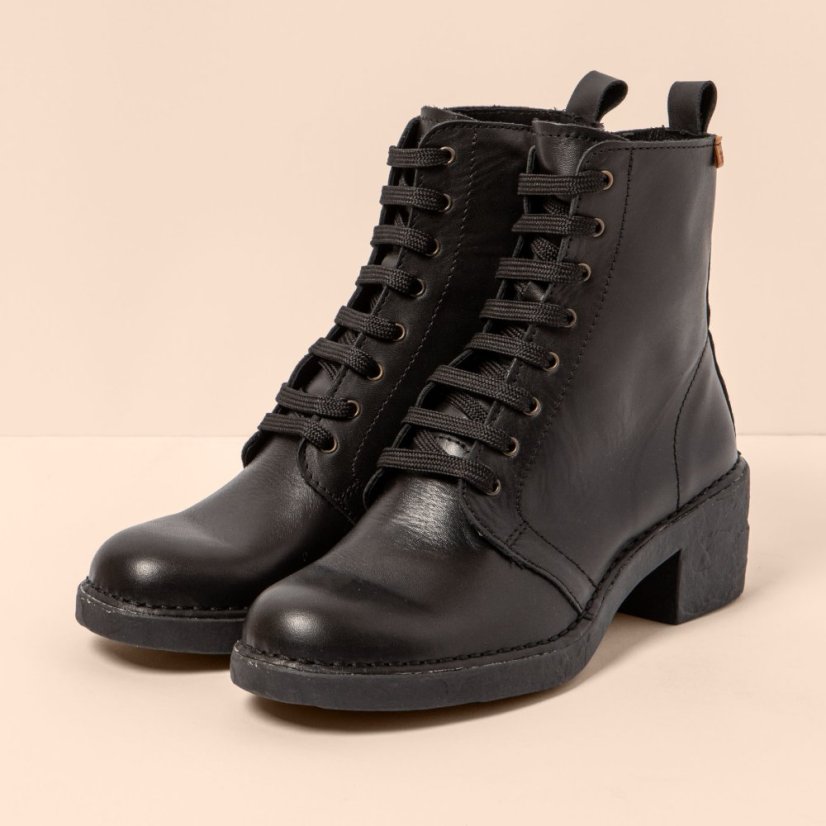 Semišové polokozačky na podpatku#N5660S SOFT NAPPA BLACK / TICINO