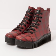 Kotníkové boty#1513F FANTASY RED TARTAN/BRIGHTON