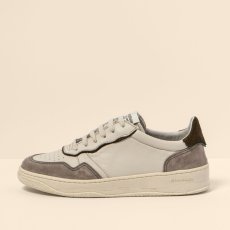 Kožené sneakery#N5840 MULTI MATERIAL CREAM-FOREST/ GEO