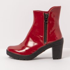 Kotníčkové boty s podpadkem#1759 NAPPA SHINNY RED/ TRAVEL