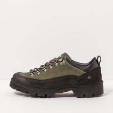 Kožené polobotky#1484 NOBUCK BLACK-KAKI / DENVER