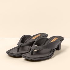 Pantofle na podpatku#N5991 WAX NAPPA BLACK / IGUSA