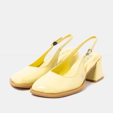 Dámské sandály na podpatku VERONA#2012 NAPPA SHINNY PALE YELLOW / VERONA