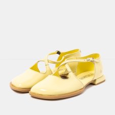 Dámské elegantní sandály BERGAMO#2002 NAPPA SHINNY PALE YELLOW / BERGAMO