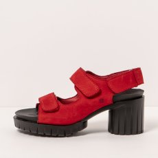 Sandály na podpatku#1923 NOBUCK RED/ MALIBU