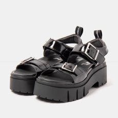 Dámské sandály na platformě LEEDS#2041 NAPPA SHINNY BLACK / LEEDS