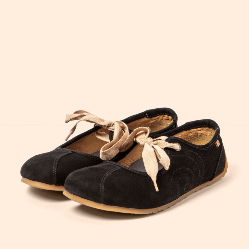 Barefoot baleríny ONDINA#N5936 NOBUCK BLACK/ONDINA
