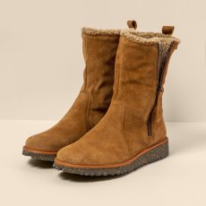 Polokozačky s kožíškem#N5633 SILK SUEDE TOFFEE / FELSEN