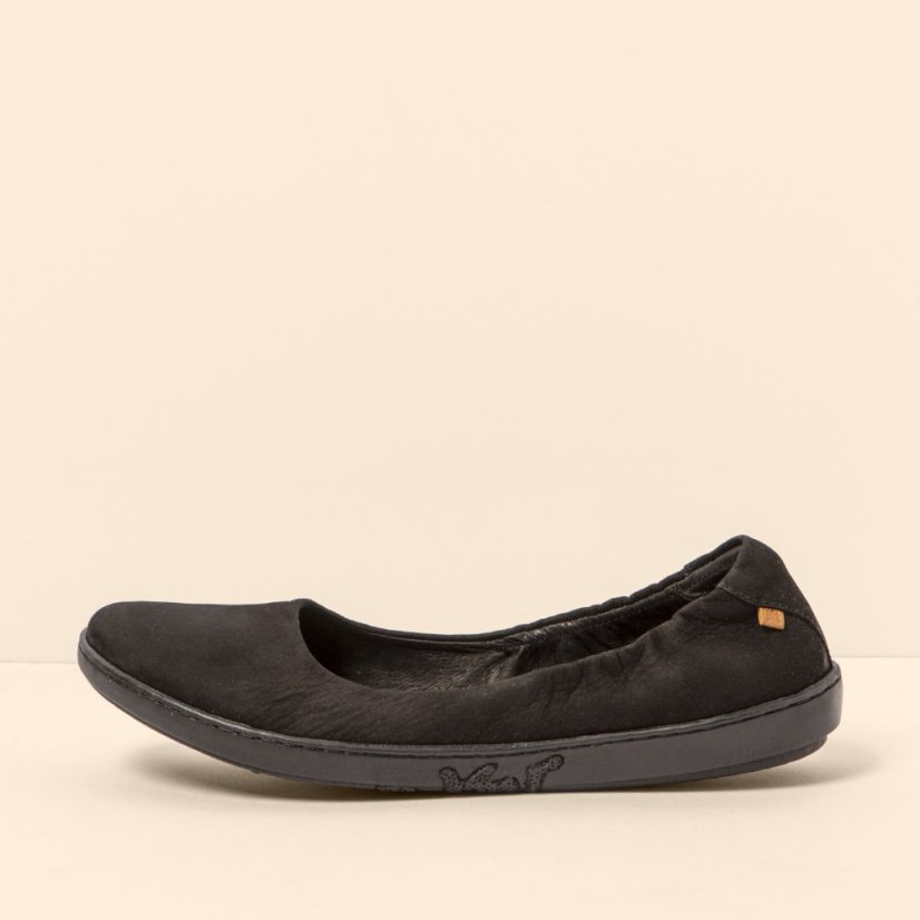 Baleríny CORAL#N5300 NOBUCK LAVADO BLACK-BLACK/ CORAL