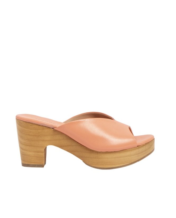 Elegantní dámské pantofle#S3274 NAPPA PEACH PINK/ ST.LAURENT SANDAL