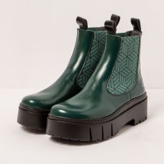 Kotníkové boty na platformě#1766 NAPPA SHINNY JUNGLE-BLACK / LEEDS