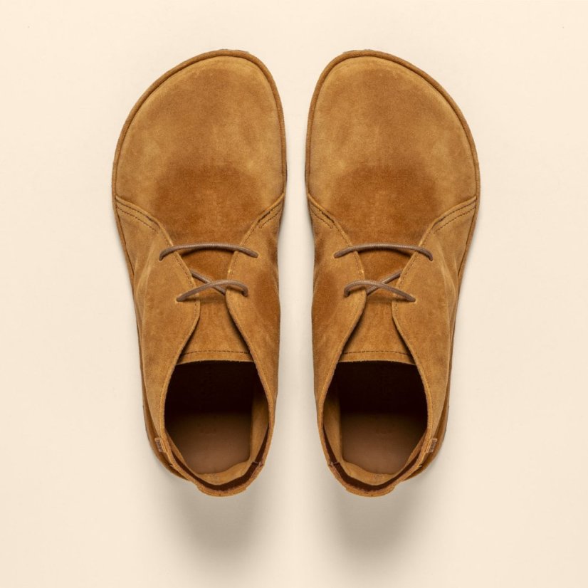 Barefoot kotníkové boty BARE#N5672 SILK SUEDE TOFFEE/ BARE