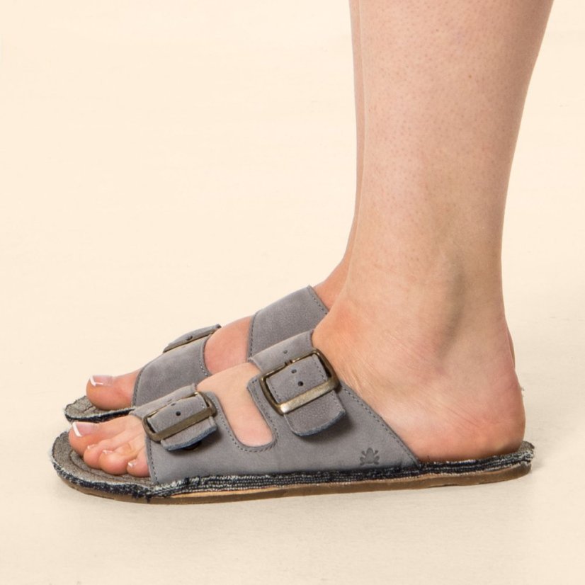 Veganské pantofle#N598 NOBUCK LAVADO DENIM/ RECYCLUS UNISEX