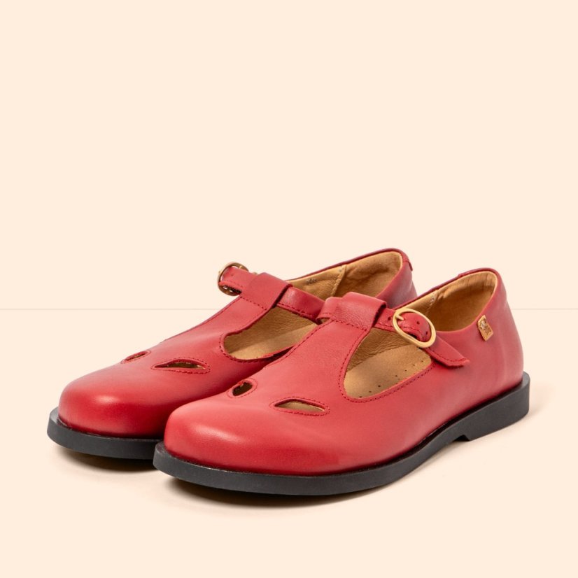 Dámské Mary Jane ARENISCA#N5873 SOFT NAPPA ROSSO/ ARENISCA