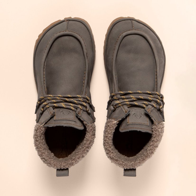 Barefootové kotníkové boty s kožíškem#N5373 PLEASANT GREY / TRIBU