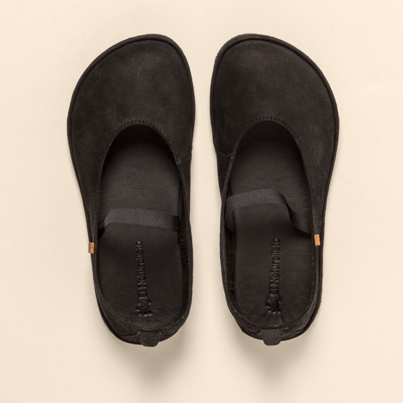 Barefoot baleríny BARE#N5670 NOBUCK LAVADO BLACK/ BARE