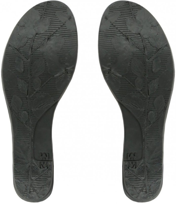 Dámské pantofle na klínku Leaves#5005 Path Black Rugged