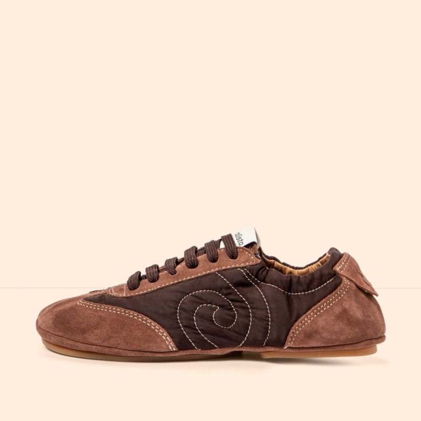 Barefoot sneakery ESSENCE#N5823 NYLON-SILK SUEDE CHOCOLATE/ ESSENCE