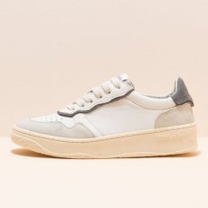 Kožené sneakery#N5840 MULTI MATERIAL WHITE-VAQUERO/ GEO