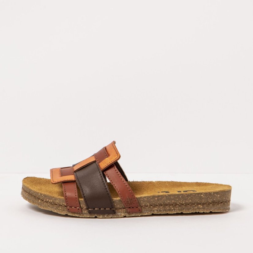 Dámské pantofle CRETA#0259 NAPPA MULTI BROWN